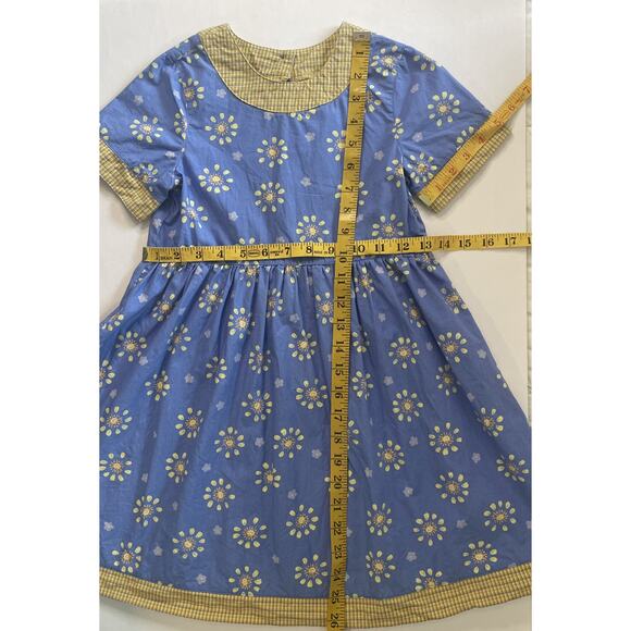Vintage CC Bates Cotton Plaid Floral Short Sleeve Dress Size 5/6 - Picture 9 of 10